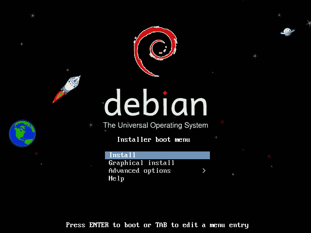1 debian boot menu